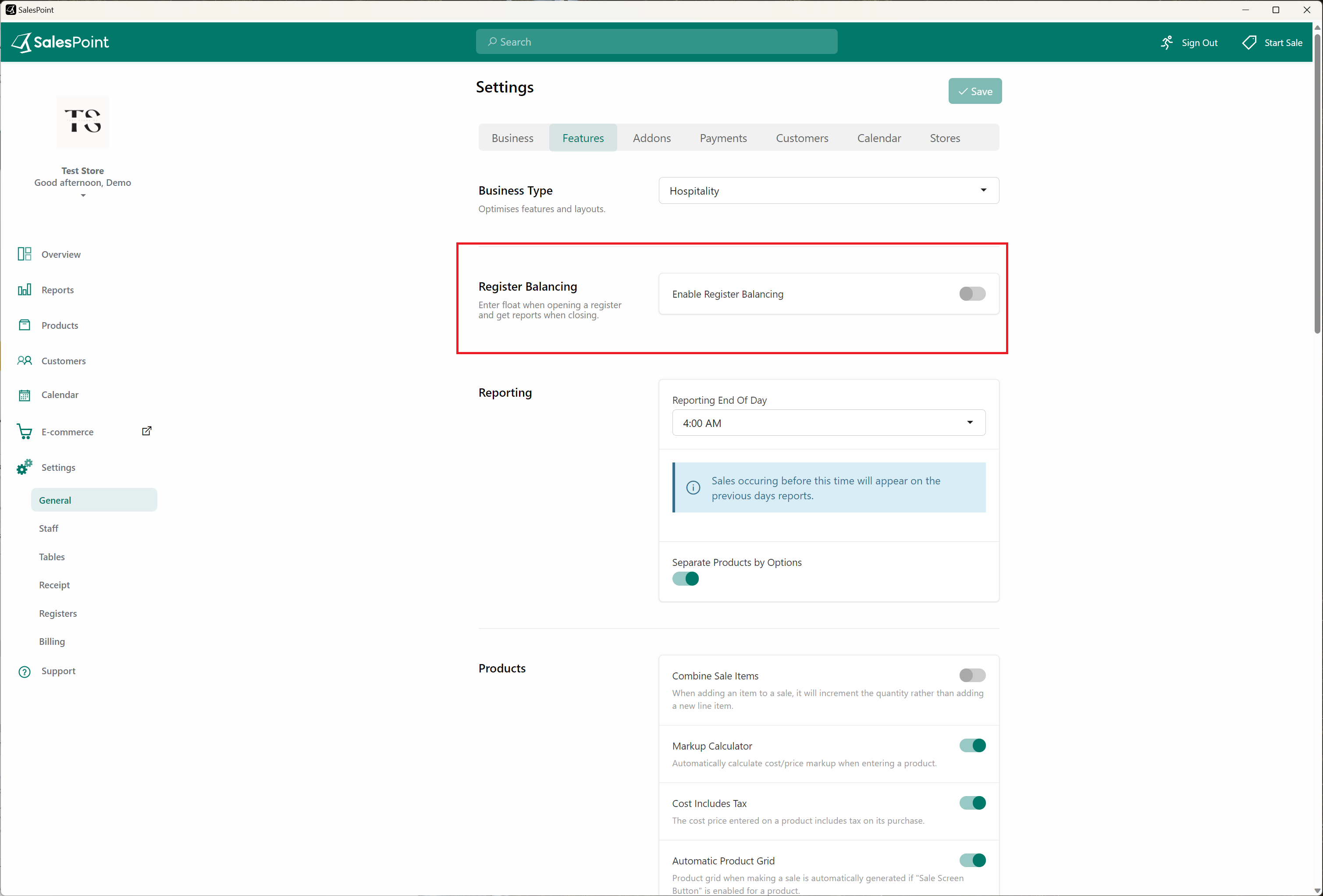 SalesPoint Support Register Balancing with Cash Drawer